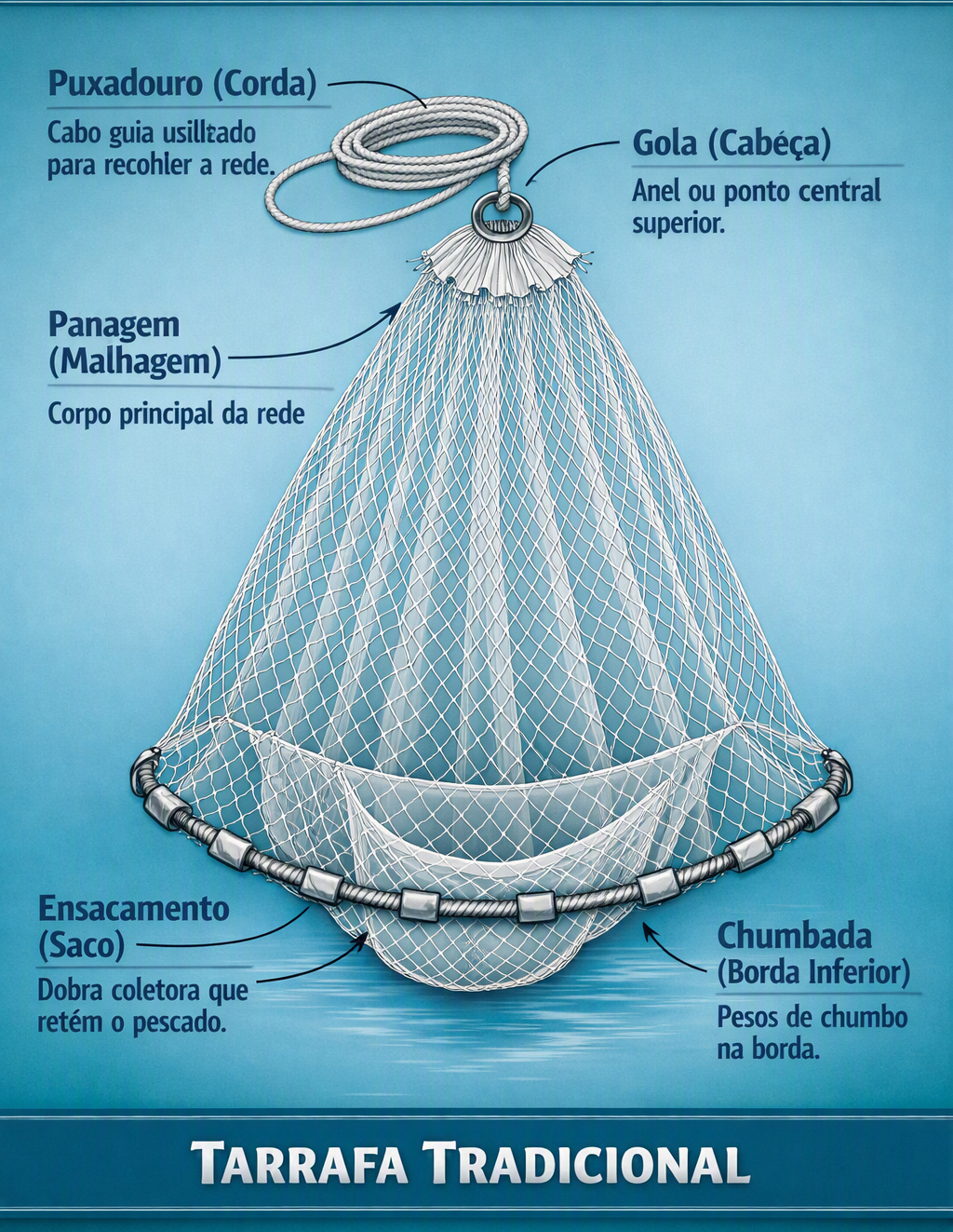 Esquema anatômico da tarrafa